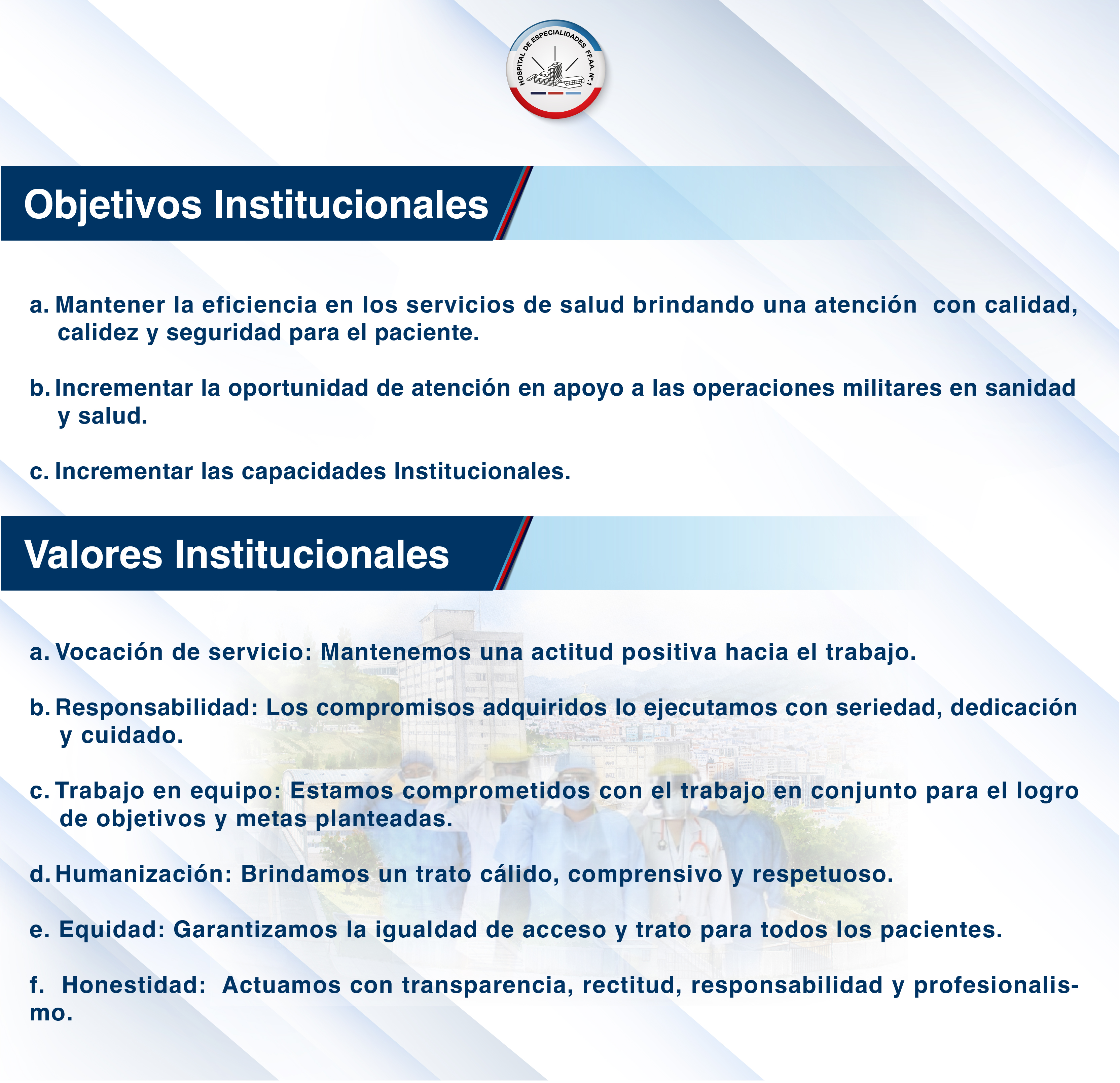 apartado objetivos institucionales 2021